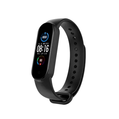 Produktbild von Strap-it Silikonarmband – passend für Xiaomi Mi Band 5 / Mi Band 6 – Schwarz