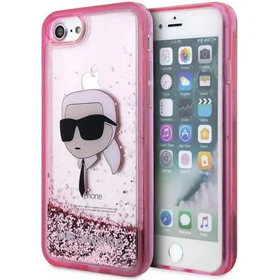 Produktbild von Etui Karl Lagerfeld Klhci8Lnkhcp Na Iphone 7/8/ Se 2020 / Se 2022 - Różowe Glitter Karl Head