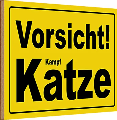Produktbild von Holzschild Spruch 30x20cm Vorsicht Kampf Katze