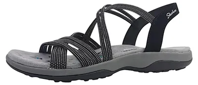 Productafbeelding van Skechers Reggae Slim - Turn it up Damenschuhe Sandalen Flach Schwarz Freizeit