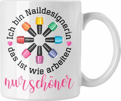 Produktbild von Trendation - Nagelfee Tasse Geschenk Kosmetik Nageldesignerin Nagelstudio Naildesignerin (Weiß)