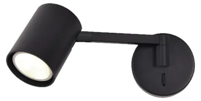 Immagine prodotto di Applique con braccio SNOW nera 1xGU10x10W in metallo, dimensioni: 8x8x20 cm, IP20, Light Prestige