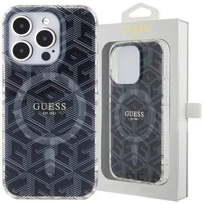 Produktbild von Guess GUHMP15LHGCUSTGK iPhone 15 Pro 6.1" schwarz hardcase IML GCube MagSafe Schutzhülle