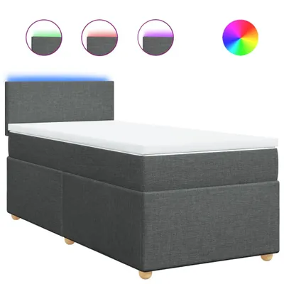 Produktbild von Boxspringbett mit Matratze Dunkelgrau 80x200 cm Stoff