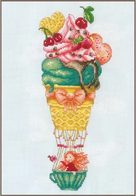 Produktbild von Vervaco Kreuzstich Stickpackung "Eisballon", Zählmuster, 21x33cm