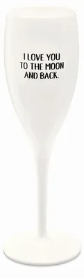 Image de Koziol Super verre avec impression Cheers No. 1 Love You To The Moon, flûte à champagne, flûte à champagne, super verre, Coton White, 100 ml, 3912525