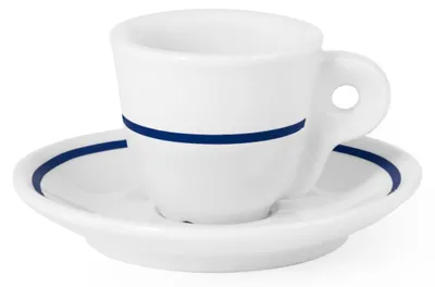 6 Espressotassen aus Porzellan, blau, mit Untertasse