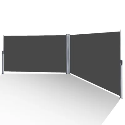 Produktbild von Jiubiaz Seitenmarkise Ausziehbare Alu Seitenmarkise Garten Markise Sonnenschutz Regenschutz 180x600 Grau
