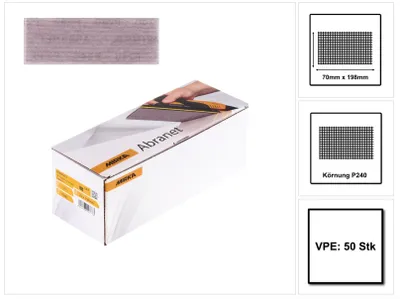 Produktbild von Mirka ABRANET 70x198mm Grip P240, 50/Pack ( 5415005025 )