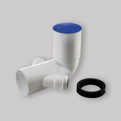 Imagen del producto de Curva para inodoro de 90 grados, alargada, con conexión y 2 salidas de Ø110 x Ø50/50