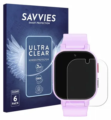 Produktbild von 6x Für Alutoria Kids Smartwatch 1.42" Schutzfolie Savvies Displayschutz Display Schutz Folie Klar Transparent