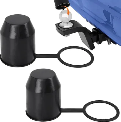Produktbild von 2 Stück Anhängerkupplung Abdeckkappe, Staubdicht und Wasserdicht für Auto, Wohnmobil, Anhänger Kugelkopfschutz (Schwarz)