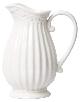 Zdjęcie produktu dla Omgoods - Biała ceramiczna waza, wysokość 10 cali