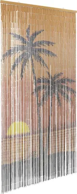 Produktbild von Insekten-Türvorhang Palmendruck 90x220 cm Bambus