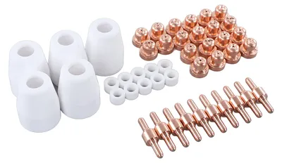 Image de 45 pièces de consommables plasma pour LG40, PT31, CUT35, CUT40 et CUT50 avec protection de buse pour torche de découpe