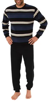 Produktbild von Herren FROTTEE Pyjama Schlafanzug mit Bündchen - auch in Übergrössen - 291 101 93 001 ; marine , 58