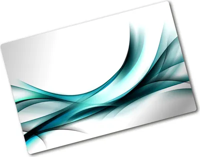 Produktbild von Tulup Glas Herdabdeckplatte - 80x52 cm - Glaskeramikkochfeld-Abdeckung Spritzschutz Glasabdeckplatte - Einteilig - Kunst: Modern & Klassisch - Wellen Abstrakt - Blau