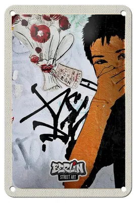 Produktbild von Blechschild Reise 12x18cm Berlin Hauptstadt Kreuzberg Graffiti Schild