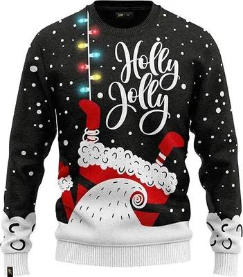Produktbild von JAP Christmas Let it Glow mit LED Lampe - Lustiger Hässlicher Weihnachtspullover Für Damen und Herren Ugly Christmas Sweater - Grün - L