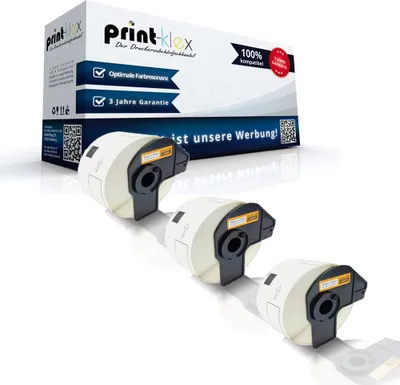 Produktbild von Print-Klex 3x Kompatible Etiketten-Rollen kompatibel mit Brother P-Touch DK-11208 P-Touch QL500Series P-Touch QL550 P-Touch QL560 P-Touch QL560Series DK11208 DK 11208 38mm x 90mm Office Line Serie