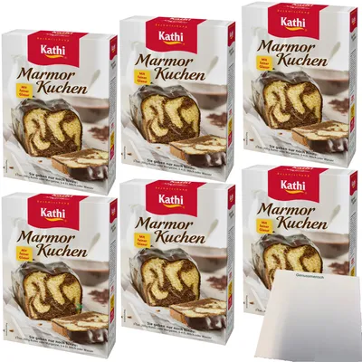 Produktbild von Kathi Backmischung für Marmorkuchen 6er Pack (6x450g Packung) + usy Block