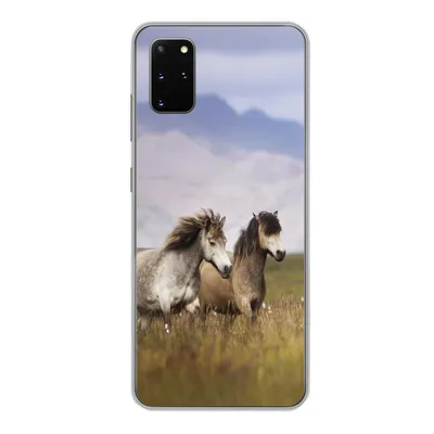 Produktbild von MuchoWow® Handyhülle Schutzhülle Hülle für Samsung Galaxy S20 Plus Pferde - Gras - Berge Silikon Softcase Handy Hülle - Hartschale