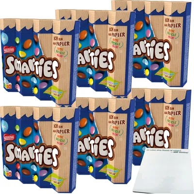 Produktbild von Smarties Multipack bunte Schokolinsen 6x4er (6x4x34g Rolle) + usy Block