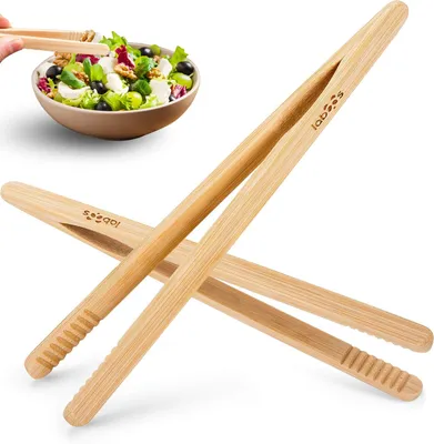 Productafbeelding van Bamboe Broodroostertangen - Set van 2, 20,3 cm