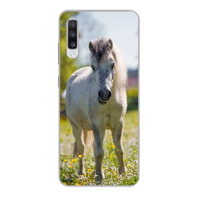 Produktbild von MuchoWow® Handyhülle Schutzhülle Hülle für Samsung Galaxy A70 Pferd - Blumen - Licht Silikon Softcase Handy Hülle - Schutzhaube