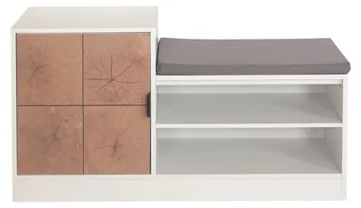 Produktbild von Schuhbank Dana Weiß mit Sitzpolster und 4 Fächern 100x55,2x39,5 cm