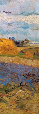 Produktbild von Vincent Van Gogh Kunstdruck Bild - Heuschober An Einem Regentag, 1890 (91 x 30 cm)