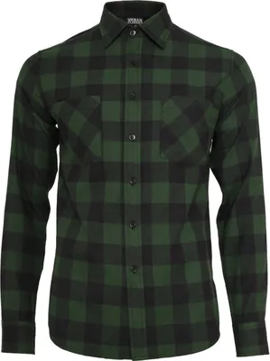Produktbild von Urban Classics CHECKED FLANELL Hemd schwarz forest - 5XL