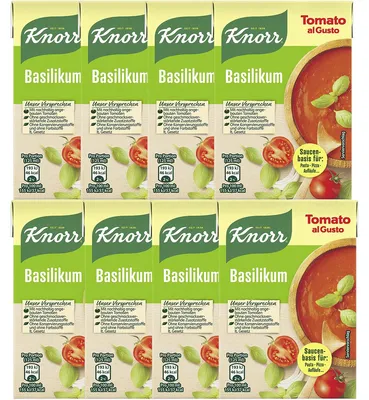 Immagine prodotto di Knorr Pomodoro al Gusto basilico per pasta e pizza 370g confezione da 8 pz