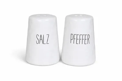 Produktbild von Keramik Salz- & Pfefferstreuer Set | Gewürzstreuer modern & elegant | Küchenserie mit Butterdose, Essig-Öl, Milch & Zucker