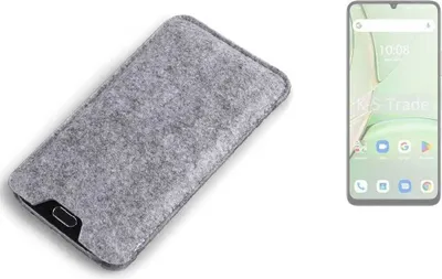 Produktbild von K-S-Trade Filz Handyhülle kompatibel mit UMIDIGI G9C Schutzhülle Filztasche Filz Tasche Case Sleeve Handy Hülle Filzhülle grau