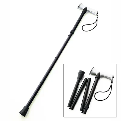 Produktbild von Gehstock Faltbar Aluminium Höhenverstellbar 83-93 cm Gehstütze Schwarz Spazierstock Gehhilfe mit Gelgriff Wanderstock
