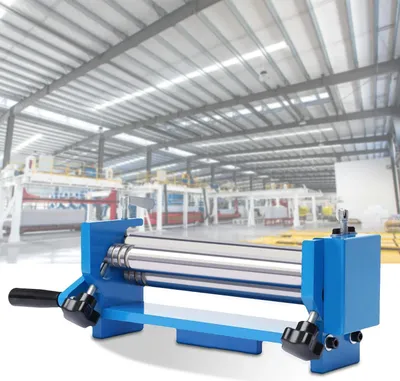 Obrázek produktu pro Ruční válcovací stroj na plech – 300 mm – plech 1–2 mm – drát 5 mm – průměr prstence 3,2–7,5 cm – průměr válce 3,2 cm – pro ocel/měď – hnědý