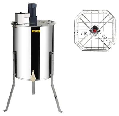 Immagine prodotto di Centrifuga per miele, elettrica, in acciaio inossidabile, per 4-8 telai, modello elettrico