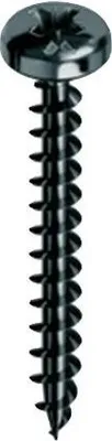 Immagine prodotto di Viti MUSTAD Panelvit - Testa cilindrica Pozidriv - Filetto pieno - Zincato nero - Ø4x30mm - Confezione da 500 - PVACZC400300KNC
