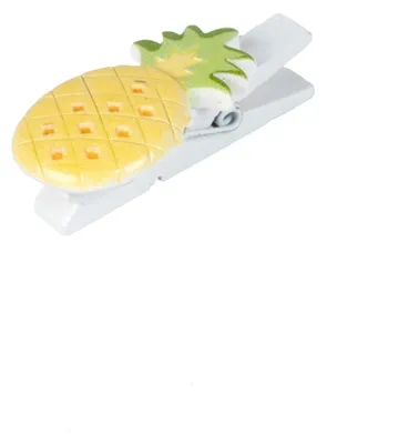 Produktbild von 6 Deko-Klammern Ananas aus Kunstharz für den Tisch - Einheitsgröße