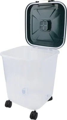 Zdjęcie produktu dla 50-litrowy pojemnik na ryż z kółkami - hermetyczny, odporny na kurz i wilgoć plastikowy pojemnik na żywność do przechowywania zbóż i składników