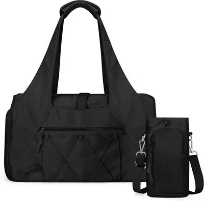 Immagine prodotto di Borsa sportiva Unyqoos® da 20 litri per donne e ragazze: borsa compatta per fitness e palestra, con scomparto per scarpe, portabottiglie (fino a Ø 9 cm) e scomparto impermeabile in PVC per oggetti bagnati