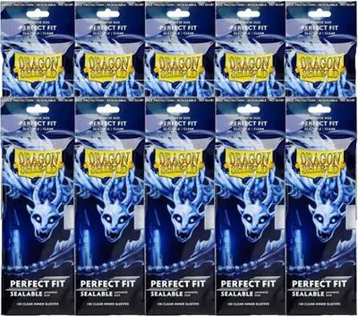 Produktbild von BUNDLE 10x100 Dragon Shield Japanese Size Perfect Fit Sealable Inner Sleeves - Clear Yama  #13251