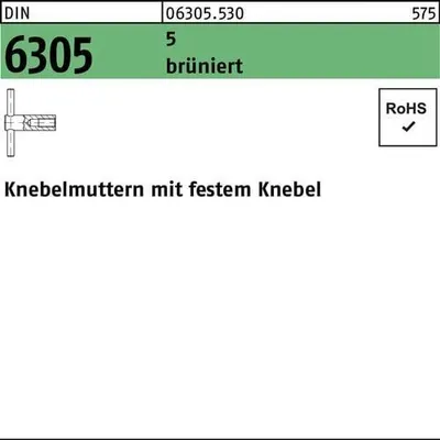 Produktbild von Reyher  Knebelmuttern DIN 6305 St. 5 M 12 brüniert (1 Stück)