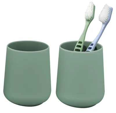 Obrázok produktu pre Sada pohárov eluno TESERO, 2 ks, s povrchom Soft-Touch, z plastu, v zelenej farbe