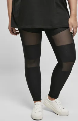 Immagine prodotto di Dámské leginy Urban Classics Ladies Tech Mesh Rib Leggings nero - S