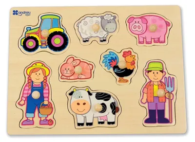 Image de Andreu Toys Puzzle en bois La ferme - Jouets éducatifs pour enfants