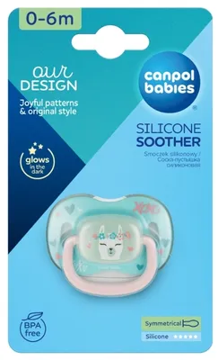 Produktbild von Canpol Babies | Silikonschnuller 0-6 Monate - Lama - Symmetrisch - BPA-frei - Mit Luftlchern