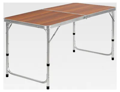Produktbild von Aluminium Campingtisch für 6 Personen | 120 x 60 cm | Faltbarer Gartentisch, Klapptisch, Klappbarer Balkontisch | Höhenverstellbarer Outdoortisch, Rolltisch für Camping, Garten, Terrasse