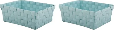 Produktbild von MSV Aufbewahrungskörbchen 19x14x8 cm Pastellgrün 2er Set